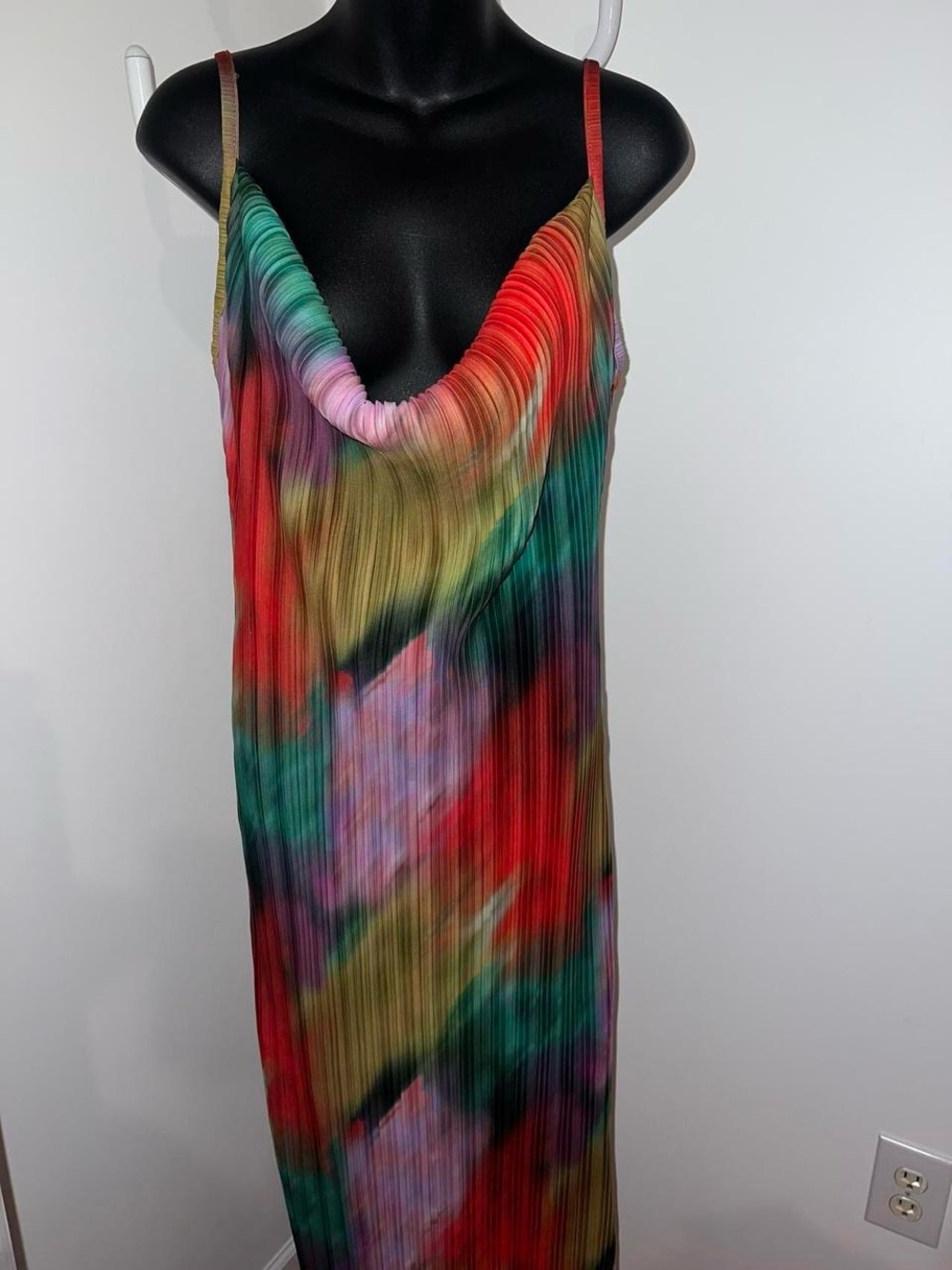 Pretty little thing Multicolor Pleated Cowl Neck Dress